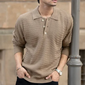 off white knit polo sweater